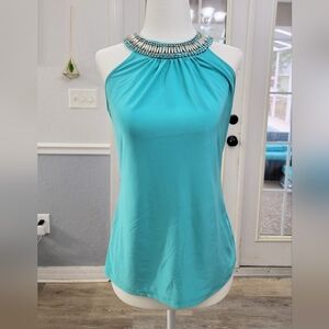 Elegant Cache Turquoise Halter Top